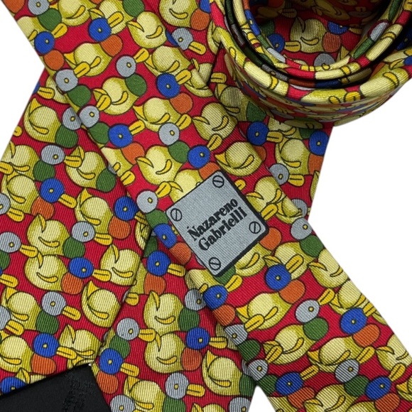 NAZARENO GABRIELLI Multicolor Bird Silk LUXURY Tie ITALY - Picture 3 of 6